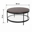 طاوله مفرد خشب زجاج دائري VPS-002 BROWN B 86*86