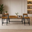 طقم شاي خشب مستطيل 1+4 C201 BROWN A