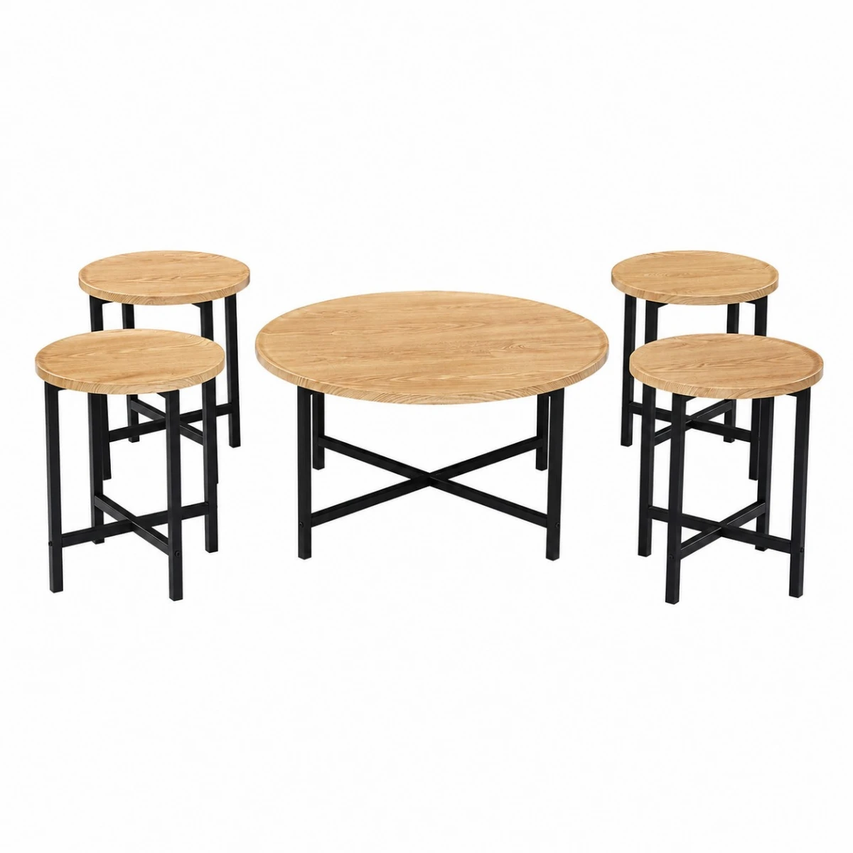 طقم شاي خشب دائري 1+4 C200 WOOD
