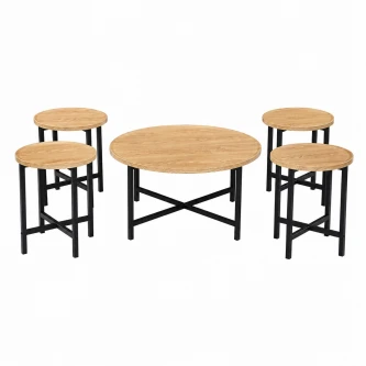 طقم شاي خشب دائري 1+4 C200 WOOD
