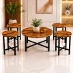 طقم شاي خشب دائري 1+4 C200 BROWN A