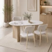 طاولة طعام سيراميك 4 كرسي M-031 WHITE/YELLOW