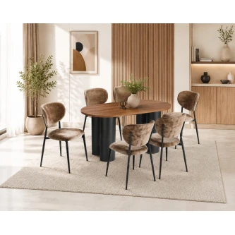 طاولة طعام خشب 6 كرسي M-032 BROWN/BROWN