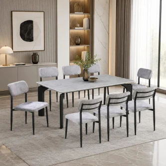 طاولة طعام رخام 8 كرسي M-027 GREY/GREY