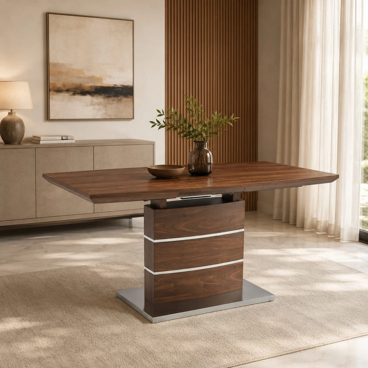 طاولة طعام مفرد OKT-2273 WALNUT 120/160*80*76