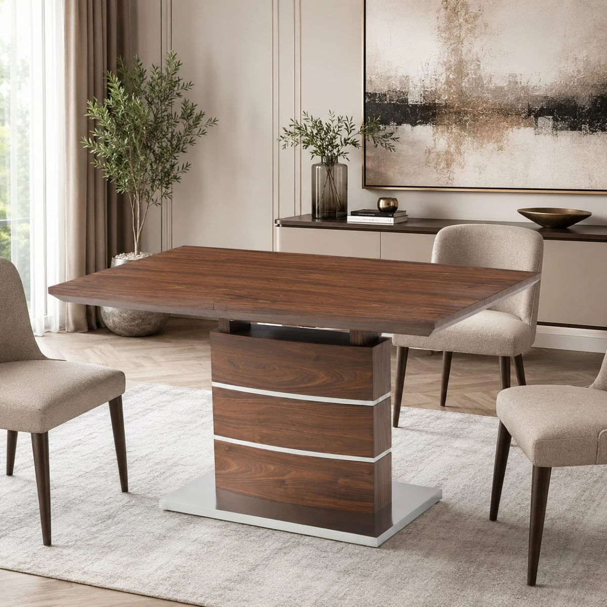 طاولة طعام مفرد OKT-2273 WALNUT 140*180*80*76