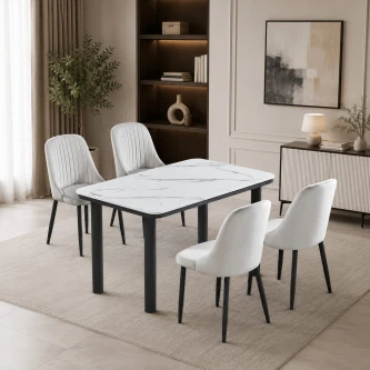 طاوله طعام رخام 4 كرسي M-018 GREY