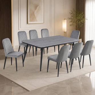 طاوله طعام خشب 8 كرسي M005 GREY