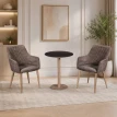 طقم كرسيين و طاولة 1+2 TS-02 BROWN/WOOD