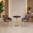طقم كرسيين و طاولة 1+2 TS-03 BROWN/WOOD