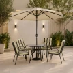 طاوله طعام مع مظلة 4 كرسي FH-02-120 DARK GREY