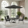 طاوله طعام مع مظلة 4 كرسي FH-04-120 DARK GREY