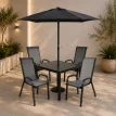 طاوله طعام مع مظله 4 كرسي AMS1839-U240 BLACK
