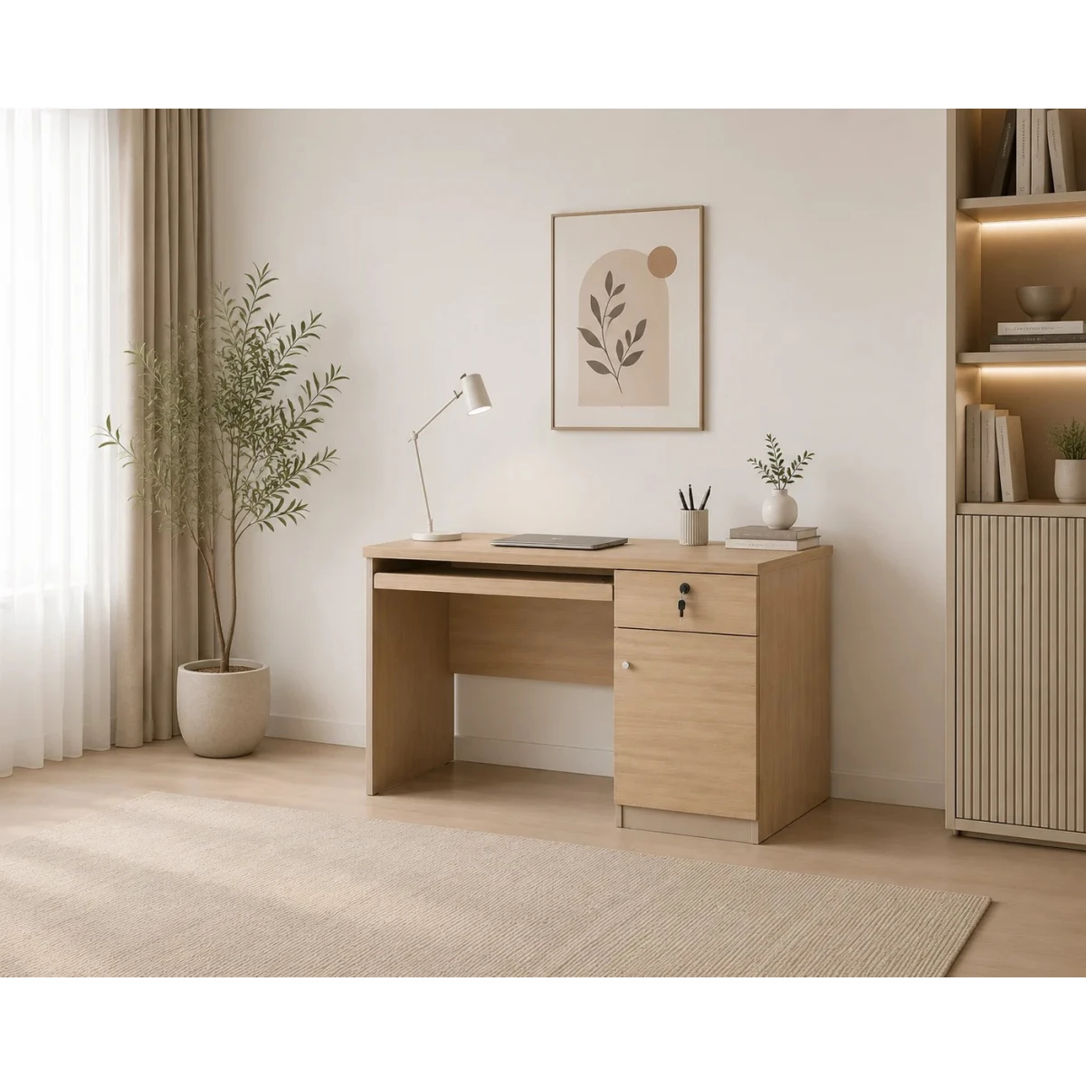 مكتب مقاس 1.20 (OT-6605 WOOD (light walnut