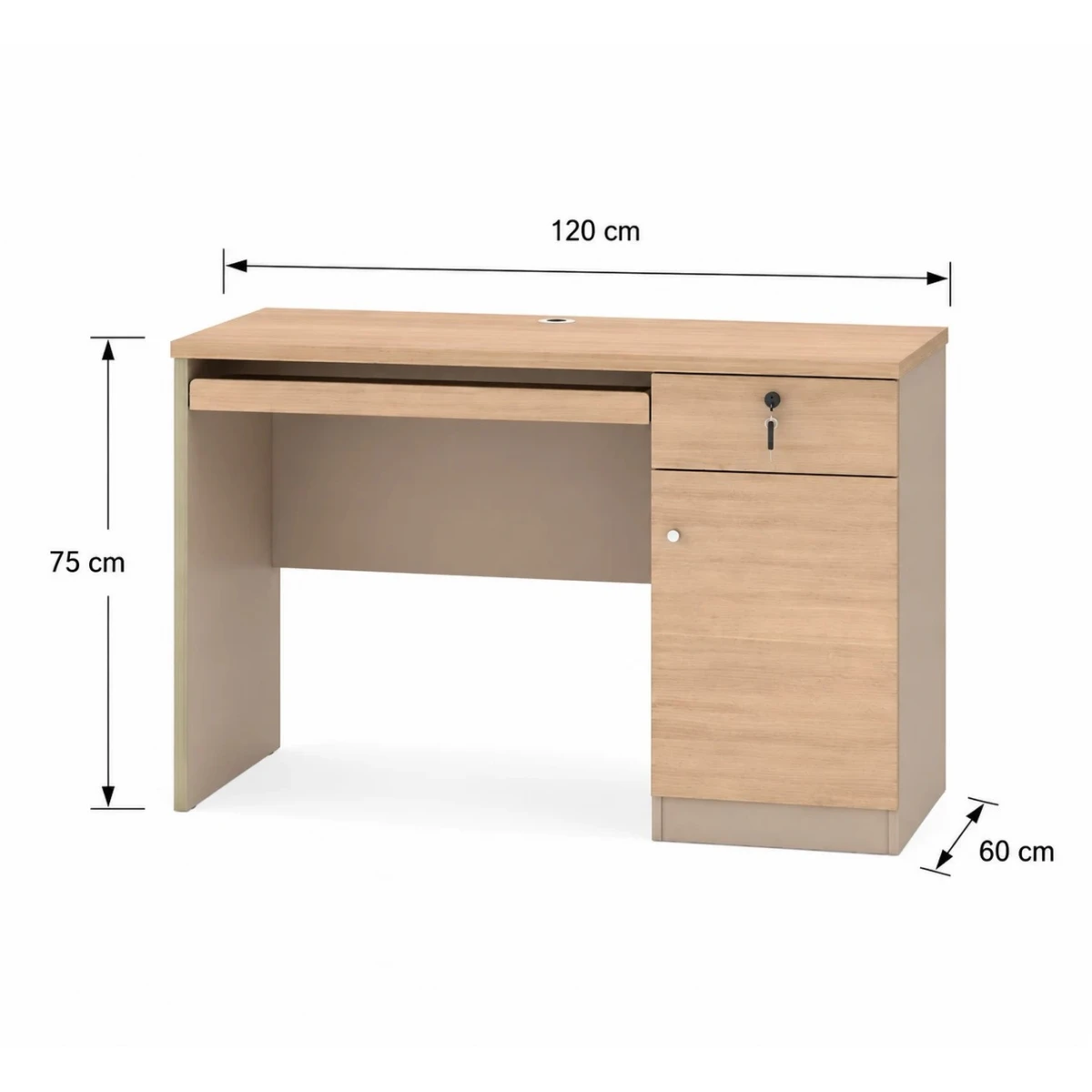 مكتب مقاس 1.20 (OT-6605 WOOD (light walnut