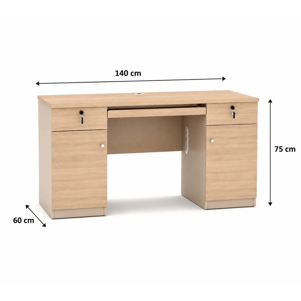 مكتب مقاس 1.40 OT-6604 WOOD (light walnut