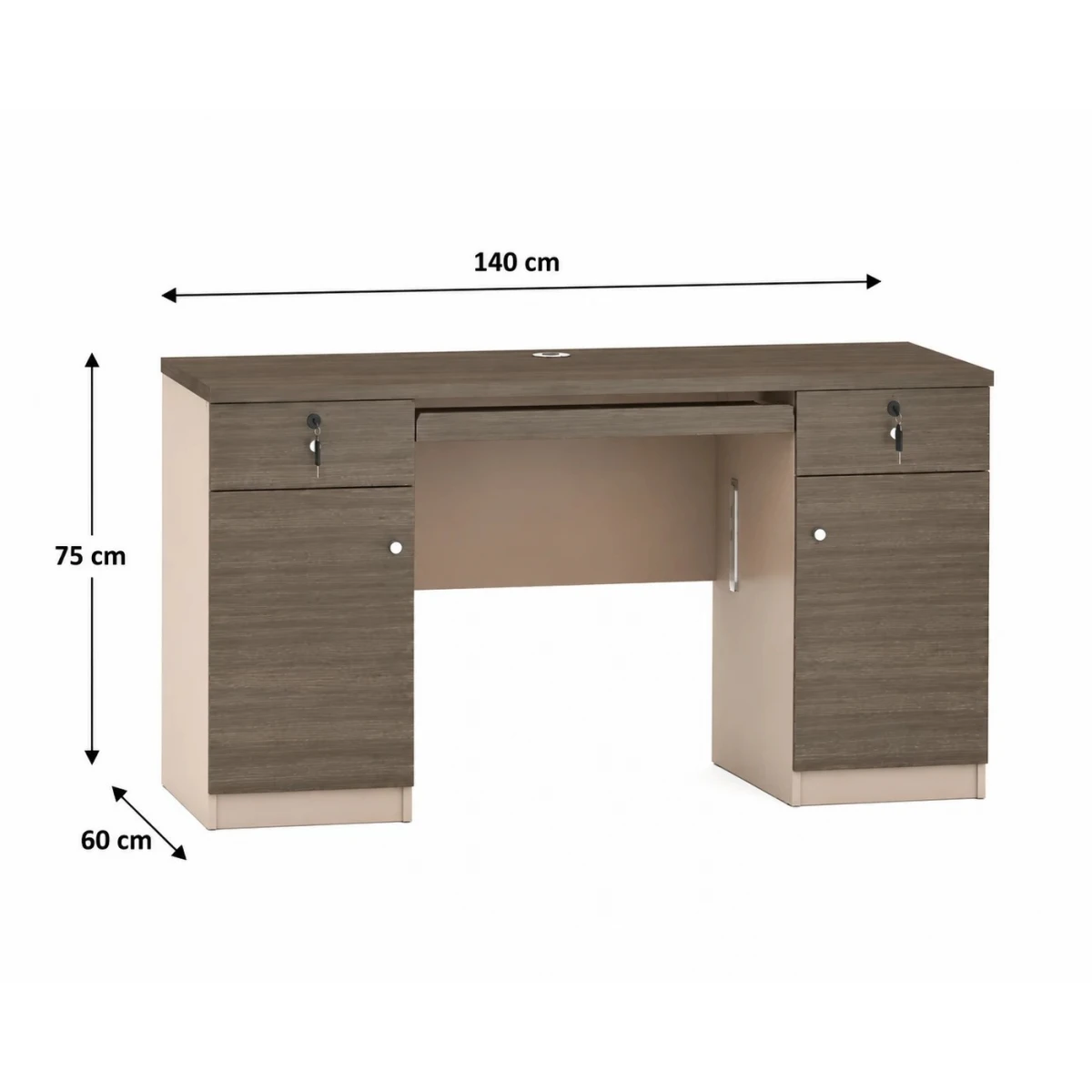 مكتب مقاس 1.40 OT-6604 DARK WOOD(0.torrya)