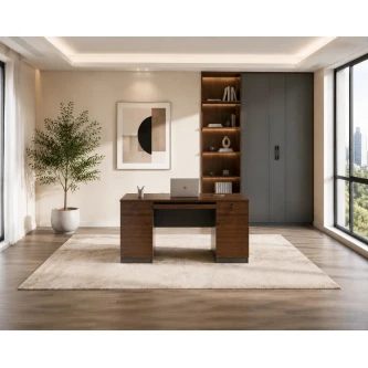 مكتب مقاس 1.40 OT-6604 D.BROWN ( d.eucalyptus)