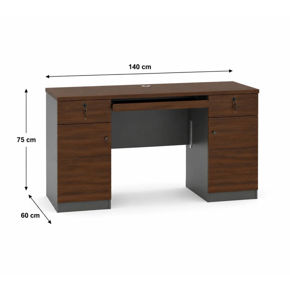 مكتب مقاس 1.40 OT-6604 D.BROWN ( d.eucalyptus)