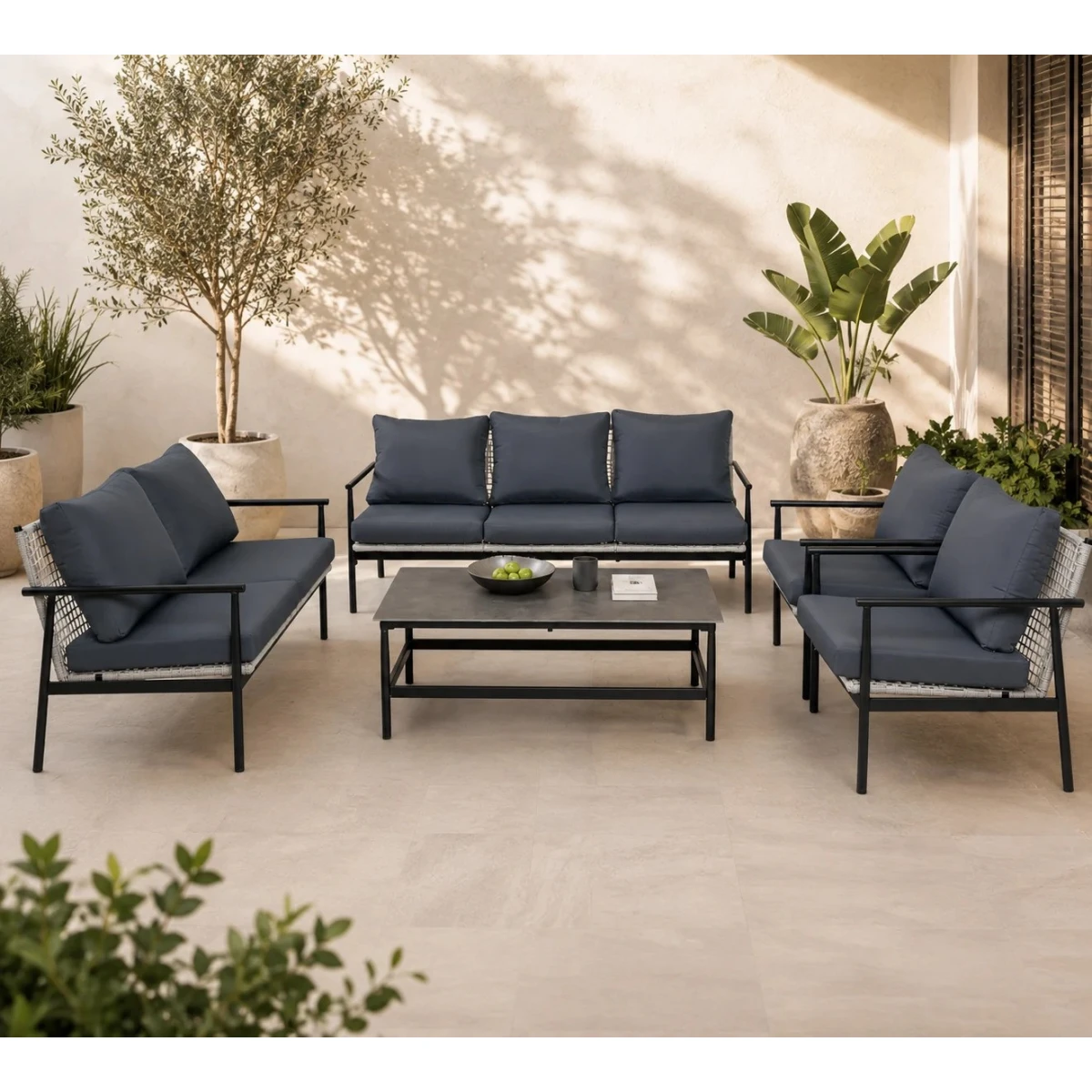 طقم كنب خارجي 7 شخص KZ-1006 BLACK