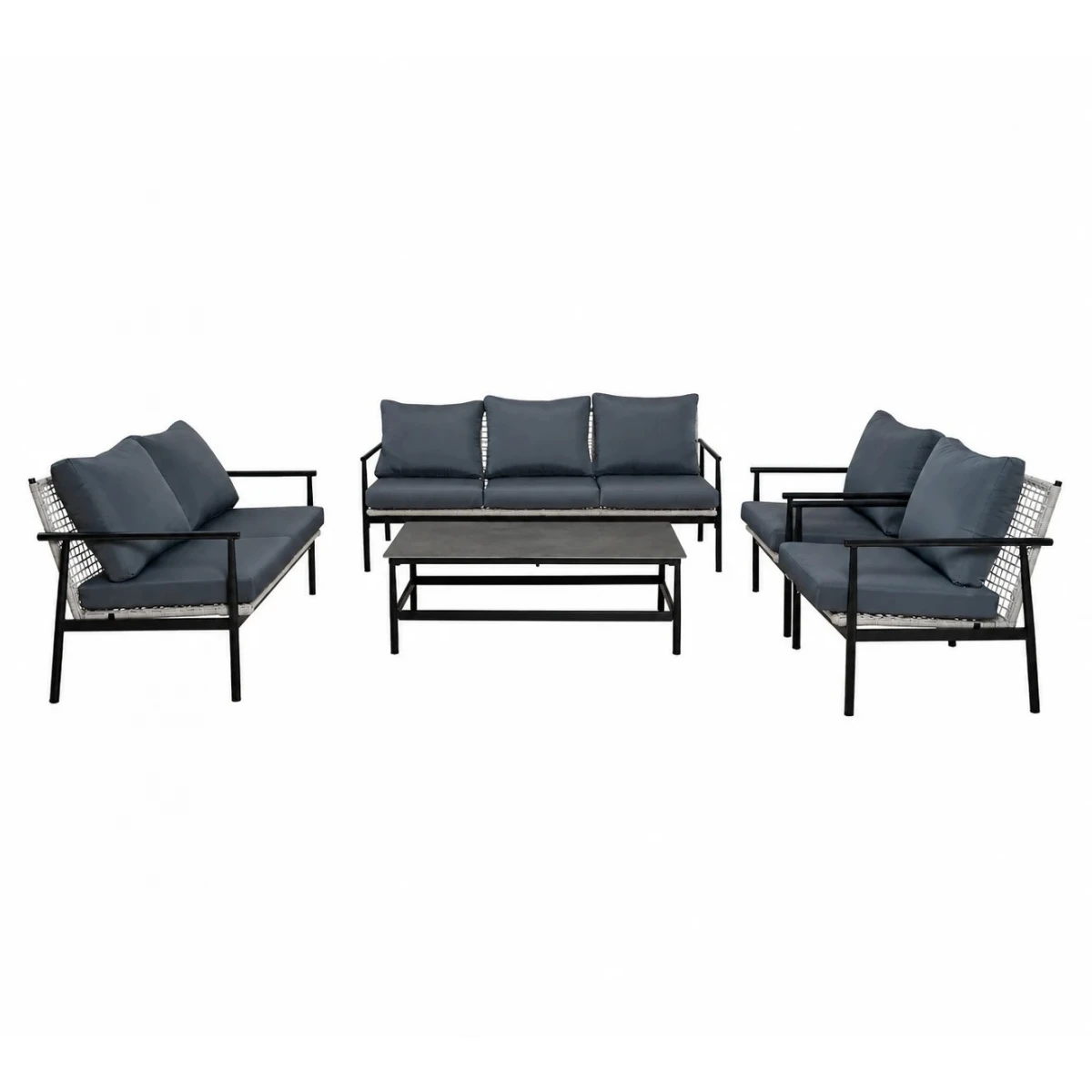 طقم كنب خارجي 7 شخص KZ-1006 BLACK