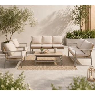 طقم كنب خارجي 7 شخص KZ-1006 BEIGE