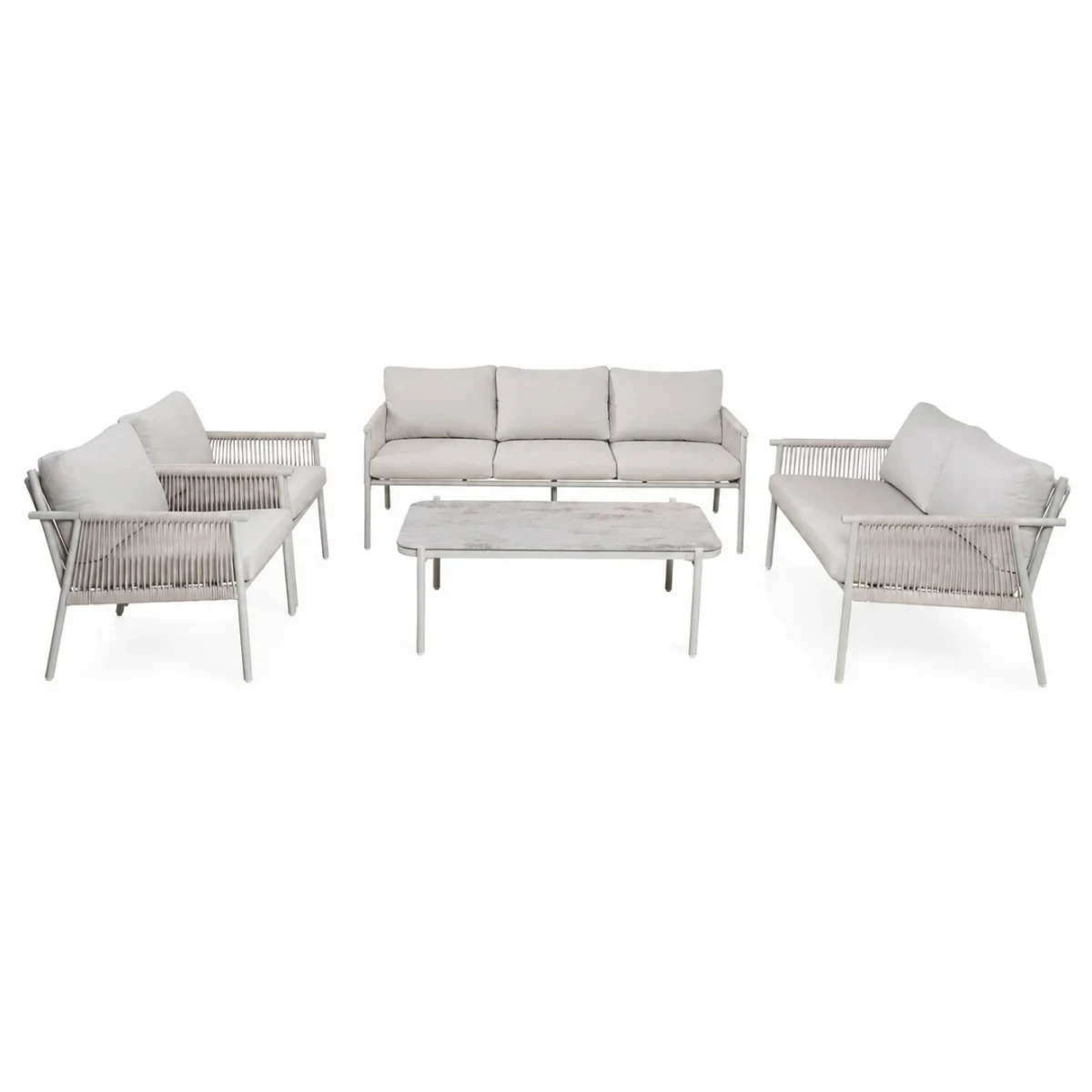 طقم كنب خارجي 7 شخص KZ-1008 LIGHT GREY