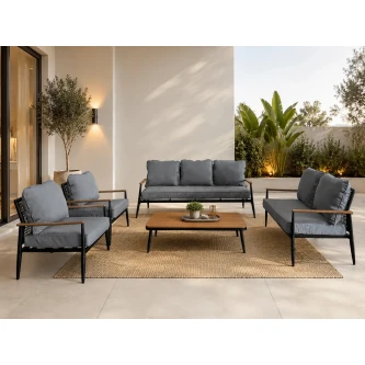 طقم كنب خارجي 7 شخص BLACK&DARK GREY 212347