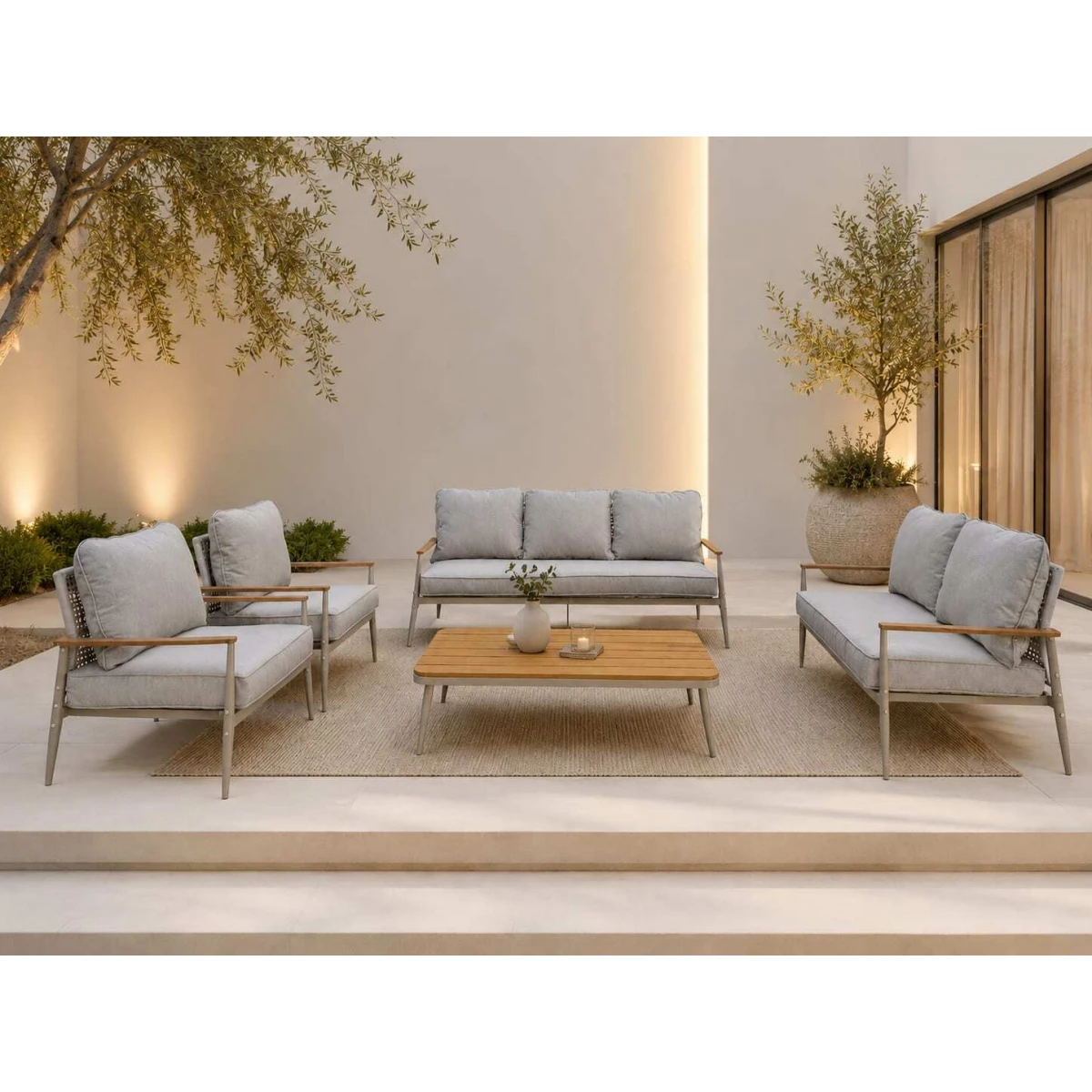 طقم كنب خارجي 7 شخص LIGH GREY 212347