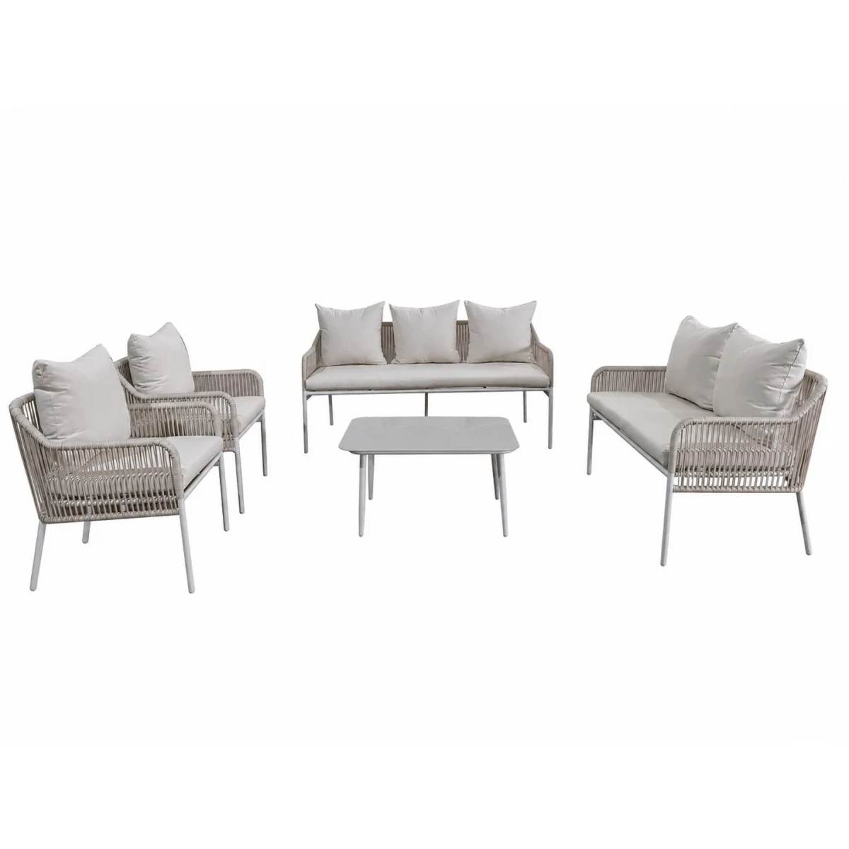 طقم كنب خارجي 7 شخص WHITE&BEIGE 212373