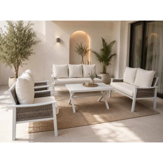 طقم كنب خارجي 7 شخص WHITE&BEIEG 212375