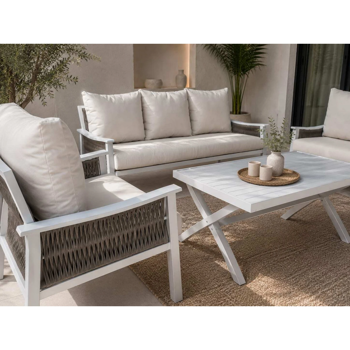 طقم كنب خارجي 7 شخص WHITE&BEIEG 212375