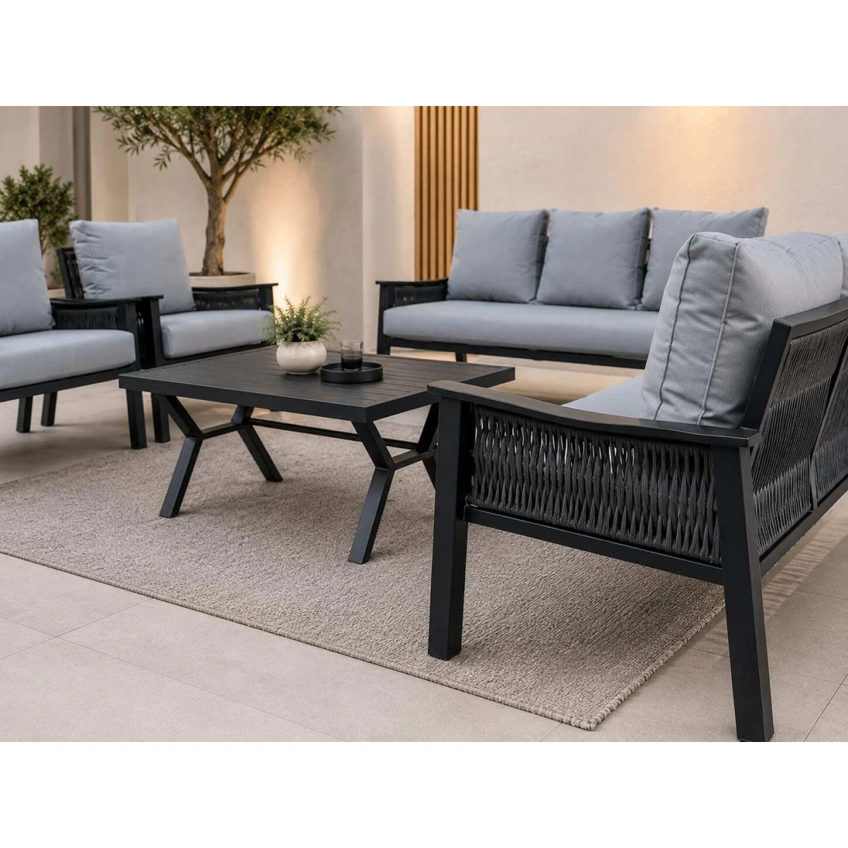طقم كنب خارجي 7 شخص BLACK&GREY 212375