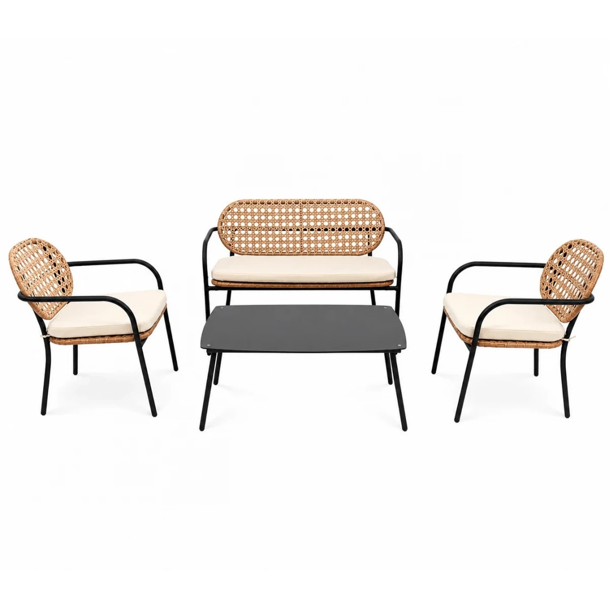 طقم كنب خارجي 4 شخص BLACK &BEIGE 212191