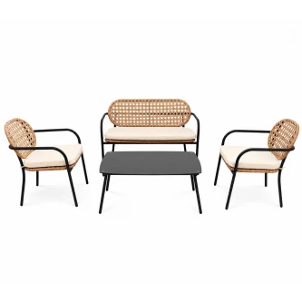 طقم كنب خارجي 4 شخص BLACK &BEIGE 212191