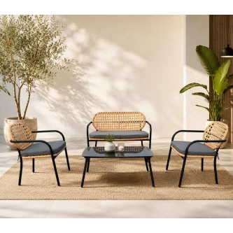 طقم كنب خارجي 4 شخص BLACK &GREY 212191