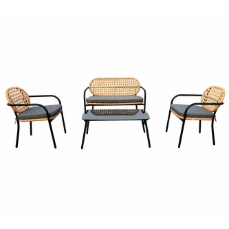 طقم كنب خارجي 4 شخص BLACK &GREY 212191