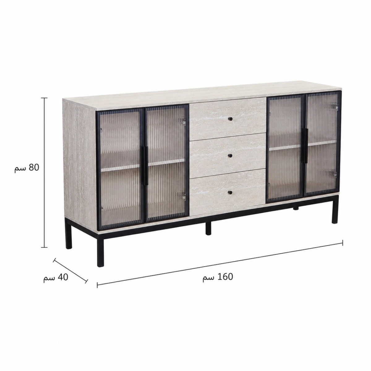 دولاب بوفيه 160 سم Y-001 BEIGE