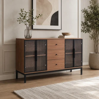 دولاب بوفيه 140 سم Y-001 BROWN