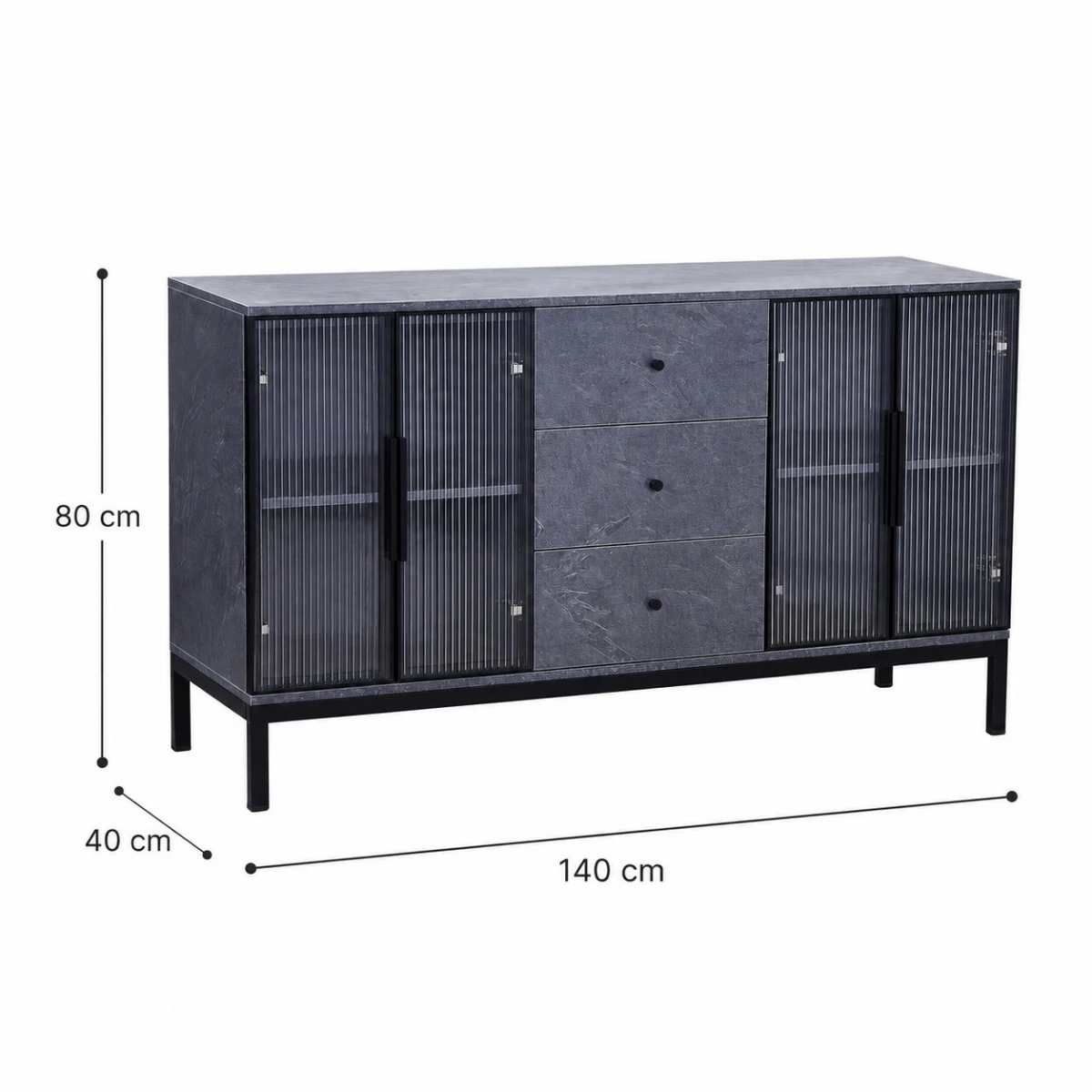 دولاب بوفيه 140 سم Y-001 GREY