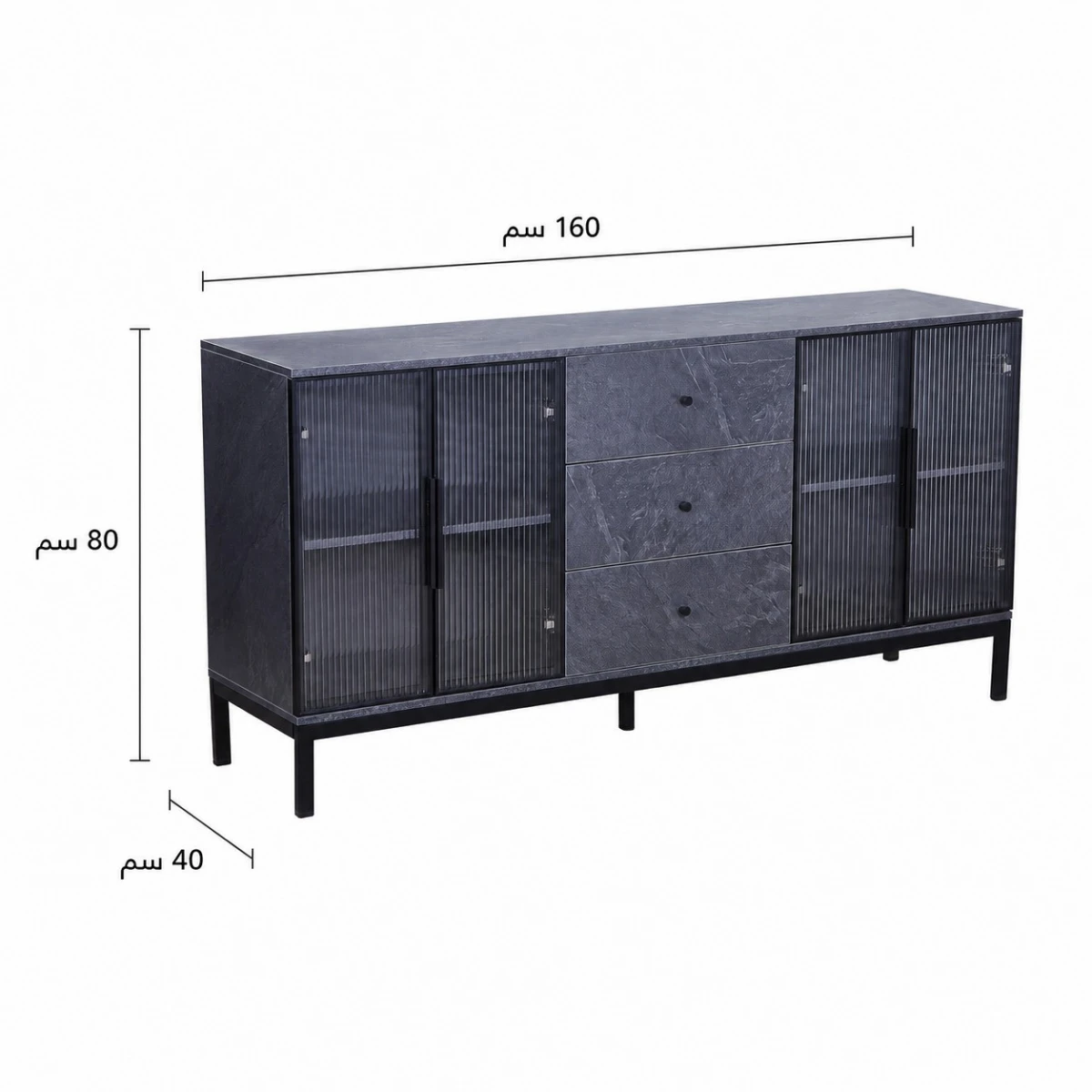 دولاب بوفيه 160 سم Y-001 GREY