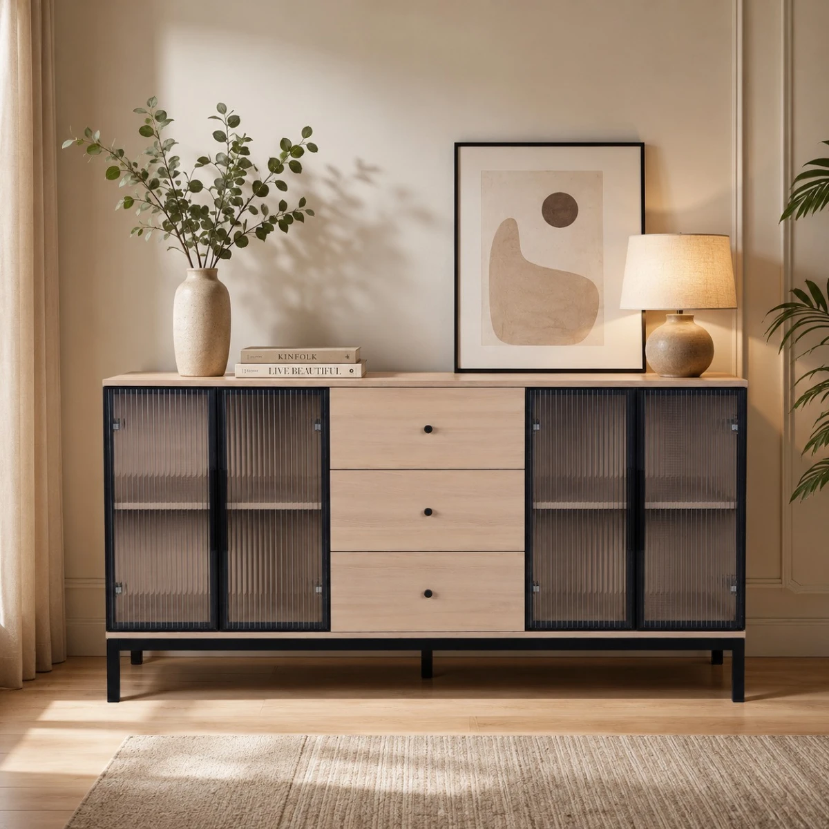 دولاب بوفيه 140 سم Y-001 L.WOOD