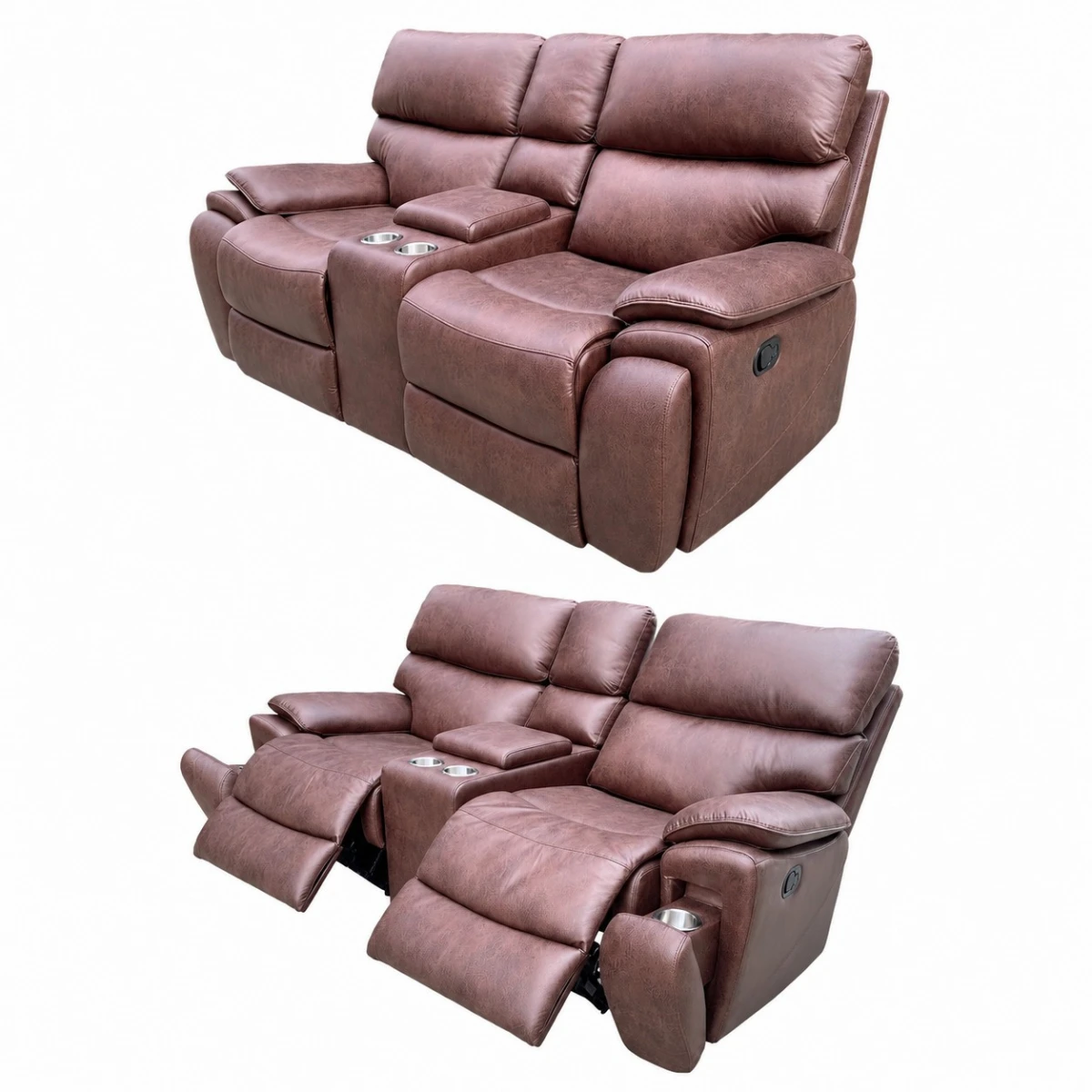 كرسي استرخاء ثابت ثنائي بني غامق  SF-14