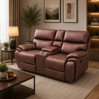 كرسي استرخاء ثابت ثنائي بني غامق  SF-14