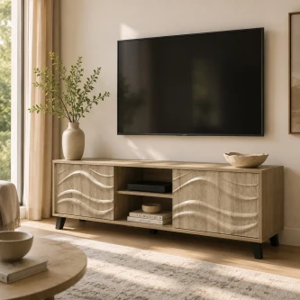 طاولة تلفاز خشب ماليزي 140سم خشبي TV-050