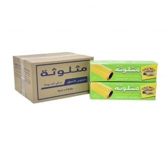 كرتون نايلون تغليف شفاف مثلوثة 30 سم × 200 متر - 6 قطعة 