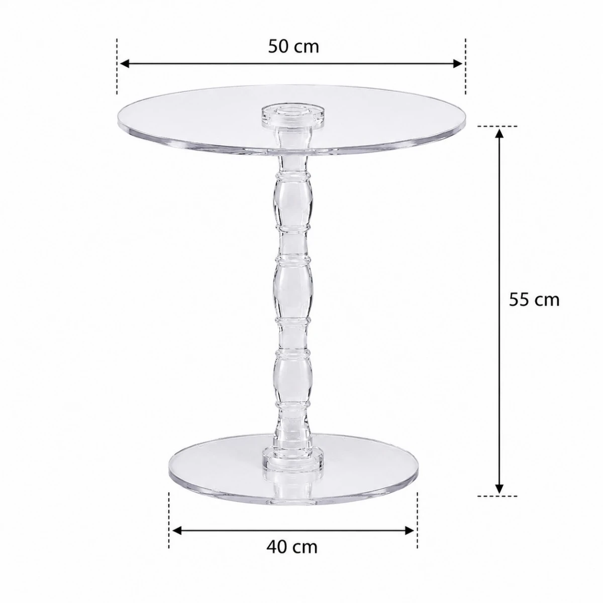 طاولة خدمة اكريليك دائري 50 × 50 × 55 سم AET-04
