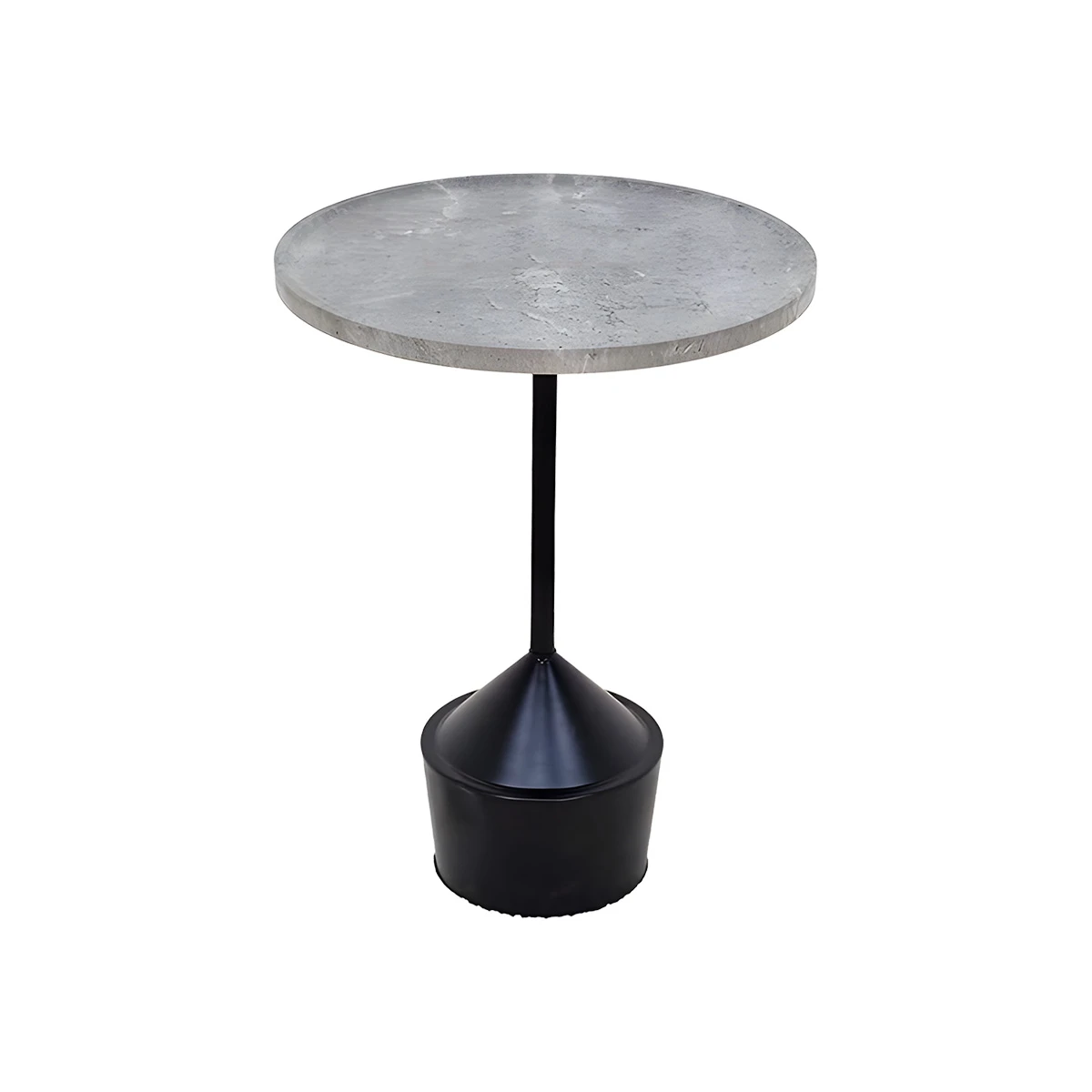 طاولة شاي جانبية خشب دائري 45 × 45 × 58 سم رمادي اسود