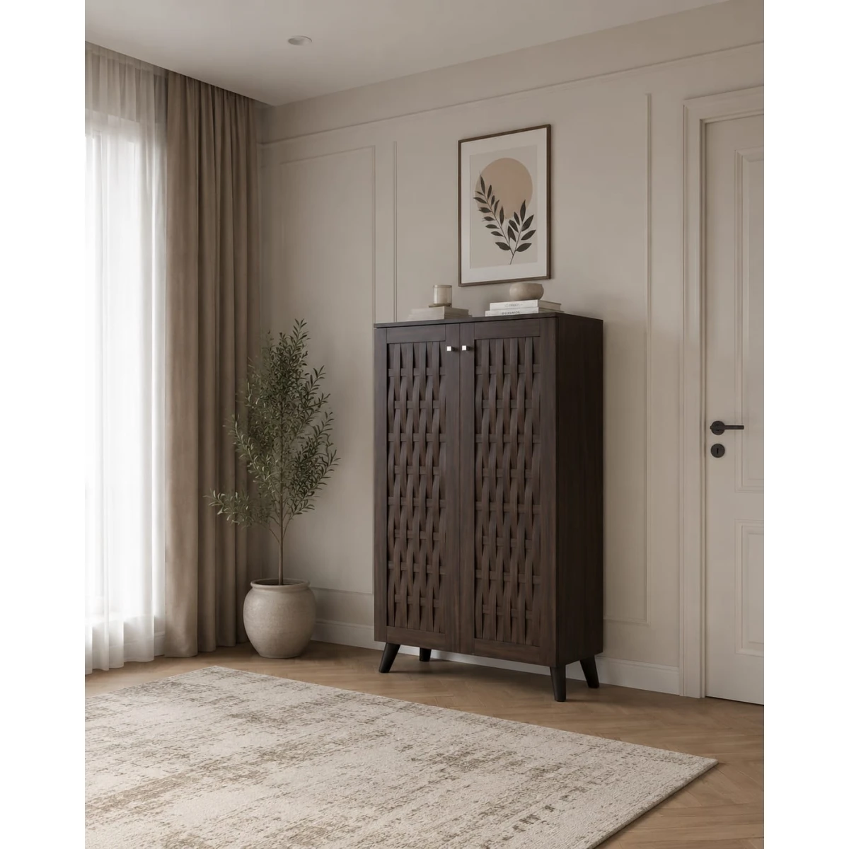 دولاب جزمه ماليزي 2باب SC-816 WALNUT