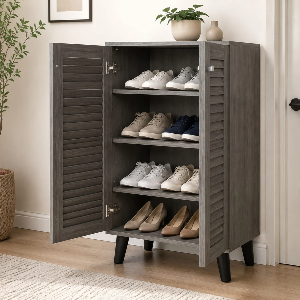 دولاب جزمه ماليزي 2باب SC-632 GREY